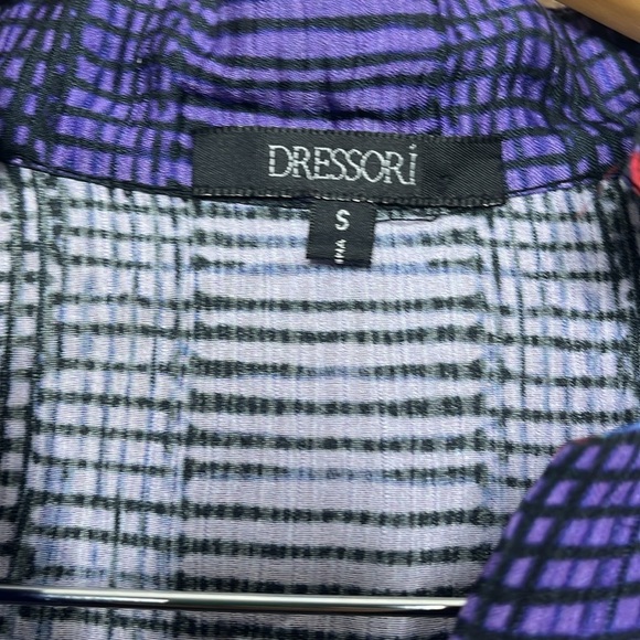 Dressori Silk Striped Button Up 3/4 Sleeve Blouse Women Size S - Picture 2 of 5